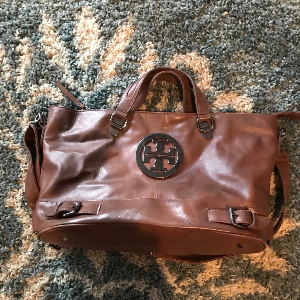 Tory Burch leather Camel  Large Cross body